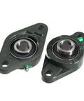 Two Workhorse Pillow Block Bearing UCFL204 20mm Bore With Cast Housing Two Bolt Flange Self Aligning Dust Sealed Insert Bearing