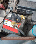 Heavy Duty Top Post Battery Disconnect Switch 12V 125A Quick Cut Off Master Isolator on car battery with terminals.