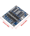 Bulletproof Build Three Pack Four Series Lithium Iron Phosphate BMS Battery Guard 30A 12.8V Power Management Board top view with dimensions.