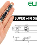 Hand holding 8MP USB Camera Module With Microphone Autofocus For PC And Laptop Plug And Play 4K Ready Lightburn Compatible Laser Engraver Webcam Mini Auto Focus Board CCTV USB Surveillance Camera For Raspberry Pi And Desktop, showing super mini size with detailed dimensions.