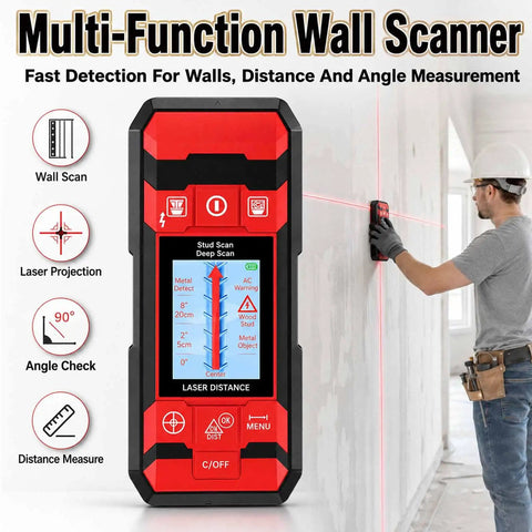 Heavy Duty Wall Scanner And Stud Finder With Smart Sensor Digital Lcd Display used for precise wall and stud detection in renovation.