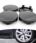 4 Pack Sick Wheel Center Caps With Glossy Carbon Pattern, Snap Fit Hub Covers For Custom Rides, 60Mm Impact Resistant Abs Rim Plates