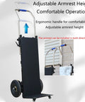 Heavy Duty Electric Stair Climbing Hand Truck That Actually Crushes Any Load With Ease For Heavy Furniture Moving And Sturdy Aerospace Steel Built To Handle Up to 882 Pounds Like A Champ Every Single Time with adjustable armrest height.