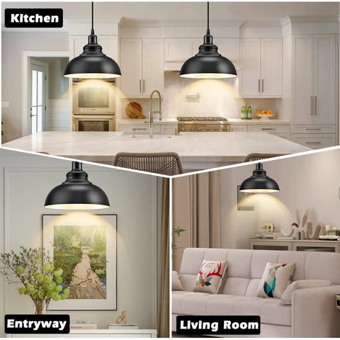 Plug In Industrial Pendant Light With 12.86 Ft Cord And Dimmer Switch, Vintage Ceiling Lamp for Kitchen Entryway Living Room