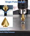 Slick And Sharp 60 Degree Countersink Drill Bit 16.5mm Premium Cobalt Steel Single Flute Cutter demonstrating single-flute design.