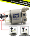 Marine Fuel Water Separator Filter, 10 Micron Replacement For S3240, 120AT, NPT Threads, self-venting drain design