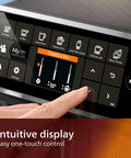 Top Tier Fully Automatic Espresso Machine Boasting A No Fuss LatteGo Milk Frother For Eight Rich Brews And A Sleek Touch Interface In Matte Black showing intuitive touch display and cappuccino option.