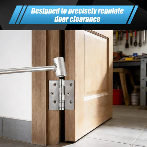 Door Hinge Adjustment Tool For Flag Style Hinges 14-19mm Double Head Heavy Duty Hinge Gap Wrench For Residential And Cleanroom Doors Repair Professional Grade And DIY Friendly, Helps Speed Gap Fix On Flag Style Hinges With 14-19mm Range. Heavy steel wrench on flag hinge adjusting door clearance.