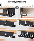 Heavy Duty Under Desk Cable Management Tray With No Drill C Clamp And Screw Mount 17 Inch Metal Cord Organizer for Home Office