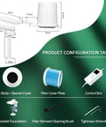 Product configuration of Pro Grade Nail Dust Collector With Dimmable LED Lamp, 360 Degree Adjustable Suction, 2 Reusable Filters, Quiet Industrial Motor