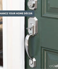 Classic Satin Nickel Exterior Handleset With Single Cylinder Deadbolt Door Handle And Knob Front Door Locks Heritage Style Entry Set