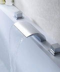 Deck Mount Tub Faucet With Two Handles Waterfall Spout For Roman Tub In Chrome Finish, Quick Fill High Flow Bath Faucet ICC PMG Certified ASME A112 CSA B125 1 Certified For Bathroom Use