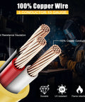 Welder Adapter Cord NEMA 14-30P To 6-50R, 100% copper wire, 3 conductor 10 gauge, high resistance insulation close-up