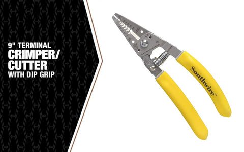 Ergonomic Wire Stripper For 10 To 18 AWG Solid And 12 To 20 AWG Stranded With stainless steel blades and yellow no fluff grip