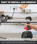 Heavy Duty 20V AC To DC Power Adapter transforms cordless gear; step-by-step instructions for tool connection and usage.