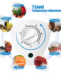 7 level temperature adjustment dial on 3.5 Cubic Feet Deep Chest Freezer With Adjustable Thermostat Compact Freestanding Mini Freezer In Black.