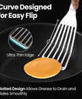 Amazon stainless steel fish spatula set: 1 large fish turner and 1 small spatula, ultra-thin edge, non-slip handle.