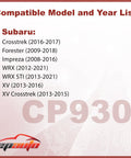 Compatibility list for Cabin Air Filter Replacement For Subaru Forester 2009 2018 WRX 2012 2021 WRX STI 2013 2021 Impreza 2008 2016
