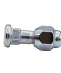 Plug And Play Wheel Hub Bolt Stud Nut Set M12 X 1.25 Thread showing shiny silver nut with hexagonal and rounded ends.