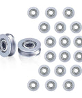20 Pack V Groove Bearings V623ZZ Carbon Steel Double Shielded Miniature Pulley Bearings For Rail Track Linear Motion System