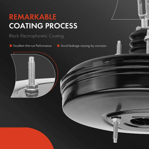 Heavy Duty Vacuum Brake Booster For Ford Edge And Lincoln Mkx with black electrophoretic coating and m8 studs.