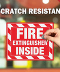 Fire Extinguisher Inside Sign Stickers 10 Pack 5 By 4 Inches Self Adhesive Vinyl Reflective UV Resistant Waterproof Fade And Scratch Resistant for vehicles indoor outdoor display