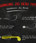 Diagram showing fishing jig head assembly with hooks and weights, part of All In One Fishing Tackle Kit With 400 Plus Pieces Box Set Hooks Weights Sinkers Swivels Beads Bobbers And More For Bass Trout Beginners And Pro Anglers Great Gift For Men And Kids.