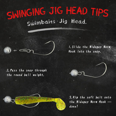 Diagram showing fishing jig head assembly with hooks and weights, part of All In One Fishing Tackle Kit With 400 Plus Pieces Box Set Hooks Weights Sinkers Swivels Beads Bobbers And More For Bass Trout Beginners And Pro Anglers Great Gift For Men And Kids.