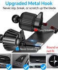 Kaistyle MagSafe car mount with 20 strong magnets; close-up of magnetic phone holder and vent clip on a car dashboard
