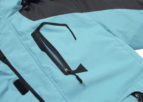 Men's Waterproof Ski Jacket Hooded Winter Coat For Snowboarding Windproof And Warm Outdoor Outerwear In Light Blue