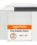 Poly Bubble Mailer 8.5x12 Inches Self Seal With Three Sixteenths Inch Air Bubble Interior, Tear-Resistant White And Grey, 100 Pack