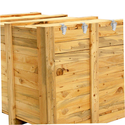 Two Pairs Stainless Steel Spring Latch Kit Right Angle Hasps Toggle Lock Buckle on Wooden Storage Box
