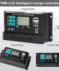 PWM LCD intelligent charge controller from 20W 12V Solar Panel Kit With 10 Amp Charge Controller For Security Cameras Gate Openers Lawn Lights Pumps And Camping High Efficiency Solar Board Includes Extension Cable And Clips And O Ring Terminal
