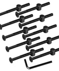Black M8 X 110mm Flat Head Socket Screws With Barrel Nuts Set Of 10, Rust-Resistant Carbon Steel Furniture Hardware With Allen Wrench