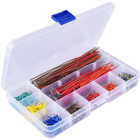 560 Piece Jumper Wire Kit With 14 Lengths Of Assorted Preformed Breadboard Wires, Male To Male 24 AWG U Shaped Jumpers, Free Box