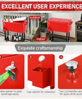 80 Quart Rolling Cooler Cart With Locking Wheels, Party Ready Beverage Bar Cart, red ice chest with bottle opener and storage