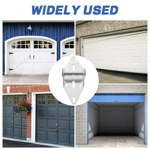 Heavy Duty Exterior Garage Door Hinge Self Closing With Bracket Replacement Kit for Home Hardware Parts, visual montage.