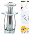 Rivet Nut Insert Kit 25 Piece Set Galvanized Carbon Steel Marine Grade Easy Install For Hollow Walls And Furniture Repair Petal Nuts Bolt Inserts For Solid Long Lasting Fastening close-up metal insert