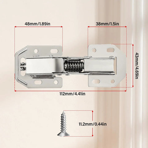 4 Pack Soft Close Cabinet Hinges Surface Mount Hidden Hinges For Frameless Cabinet Doors No Pre Drilled Easy To Install