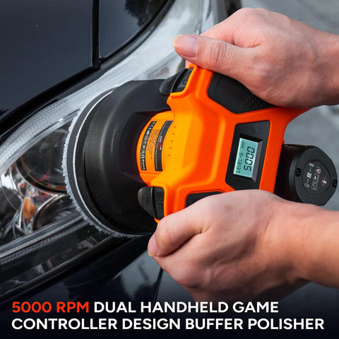 Cordless Car Polisher Kit With 12V 2000mAh Battery Dual Handle Buffer For Car Detailing And Paint Polishing Easy Speed Control Lightweight Design Great For Lampshade And Trim Finishing