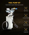 Front view of Beefed Up High Performance Electric Fuel Pump For 2002 2004 Chevy Suburban 1500 LS LT Z71 And GMC Yukon XL 1500 SLE SLT 5.3L V8 With OE Numbers E3560M MU1379 MU1050 67457 P74905M FG0811, showcasing components and features.