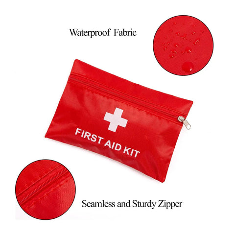 Red 12 Pack Empty First Aid Pouches for Travel and Outdoor Use Grab And Go Medical Bags Waterproof Zipper Pouches Built For Emergency Kits 4.3 By 6.3 Inches