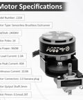 Motor specifications for Powerful 2204 2400KV Brushless Outrunner Motor with Transmission and 30A ESC for Axial SCX24.