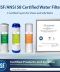 NSF 58 certified 3-stage sediment, GAC, and carbon block filters with certification for Under Sink Water Filtration System With NSF 58 Certified 3-Stage Filters, Tankless Water Filter System With Faucet, Reduces PFAS, Chloramine, Chlorine And More, No Fuss Install Home Water Filtration For Clean Tasting H2O.