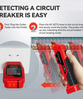 Circuit Breaker Locator And GFCI Outlet Tester Digital Circuit Finder For Home Wiring No Fuss Quick Breaker Scan And Outlet Wiring Check Open Circuit Detection Portable Electrical Diagnostic Tool, red tester at outlet and panel