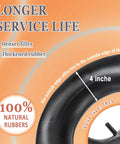4.80/4.00-8 Inch Tire Inner Tubes Pack Of 2 For Heavy Duty Carts, showing thickened rubber and TR-13 valve.