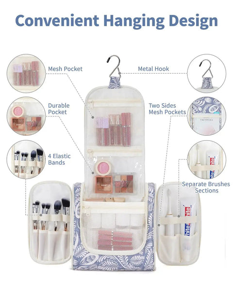 Hanging Toiletry Bag With 8 Pockets