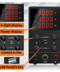 Adjustable DC Benchtop Power Supply 30V 5A 150W With Overvoltage Overcurrent Short Circuit And Overheat Protection Low Ripple Output Built Tough For Safer Lab Use, front panel
