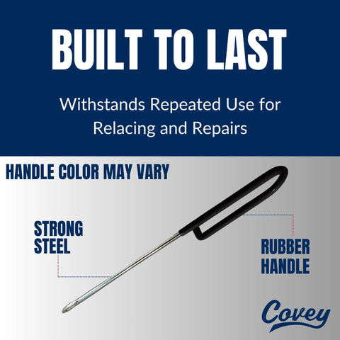 Relacing Needle For Baseball Gloves Pro Grade Durable Steel Lacing Tool rubber handle strong steel construction.