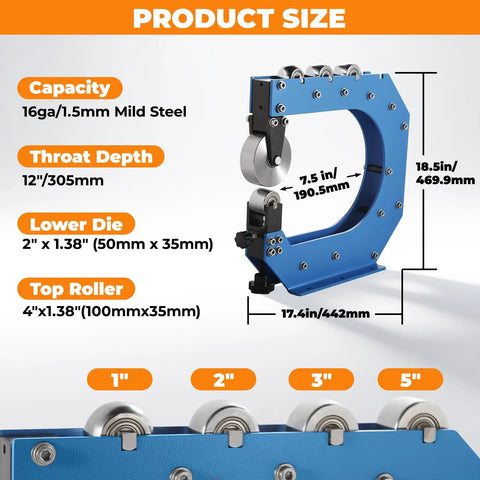 Pro Level English Wheel Built Tough For Daily Metal Shaping Tasks Featuring An Expansive 12 Inch Throat Capacity And Four Switchable Lower Dies To Smooth Out 16 Gauge Steel Panels Without Breaking A Sweat